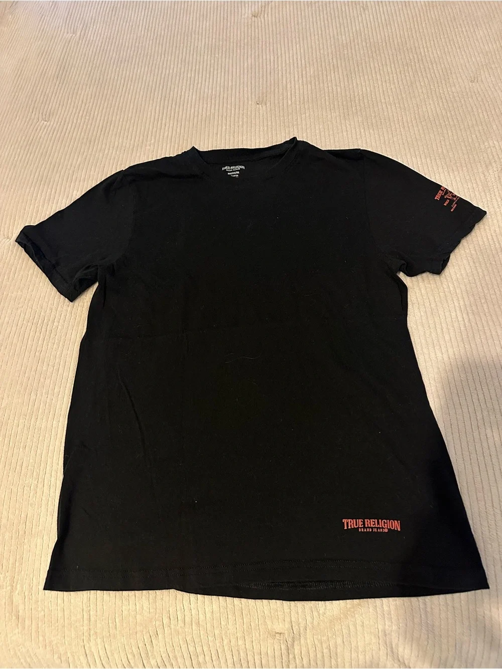 True Religion Men's Black Crewneck Logo T-Shirt